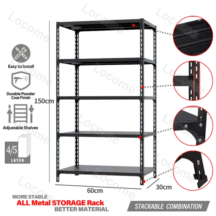 【Loadbearing】Shelf 4 Layers and 5 Layer Angle Steel Rack Adjustable