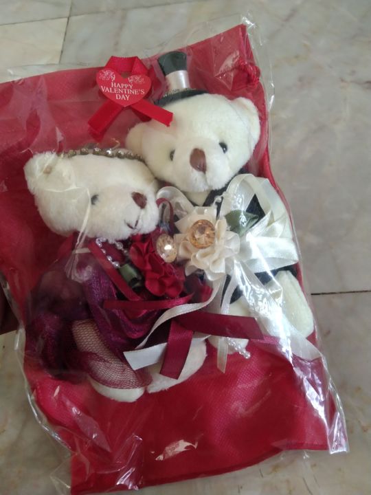 ตุ๊กตา หมีคู่ สำหรับ วันเกิด  วาเลนไทน์ valentine ขนาด 6