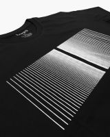 bank’s Stripes Art T-Shirt in Black Color Cotton USA เสื้อยืดพิมพ์ลาย เสื้อยืดคอกลมสีดำ เสื้อยืดคุณภาพดี