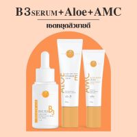 VIKKASKINCARE : [B3 Serum(15ml)+ AMC +ALOE ] เซ็ตสิวขายดี หยุดสิวทุกวรจร ยังยั้งการเกิดสิว คุมมัน ลดการสะสมเชื้อแบคทีเรีย ช่วยให้ผิวสมดุลแข็งแรง