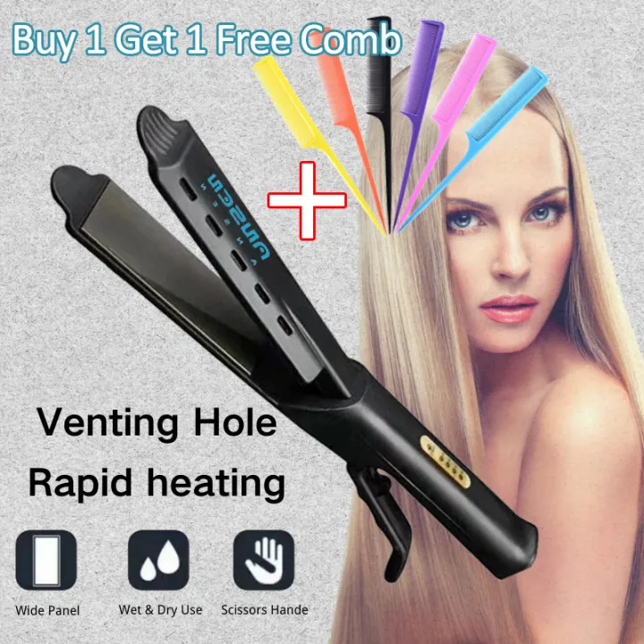 【Free Hair Comb】COD ANSEN Flat Iron Hair Straightener Professional Hair ...