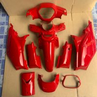 Honda Dream Supper Cub 110i ชุดสี ดรีม แฟริ่ง ชุดแต่ง เฟรมรถ มอเตอร์ไซค์ ฮอนด้า ดรีมซุปเปอร์คัฟ 110i สีแดงสด รุ่นใส่เหลี่ยม