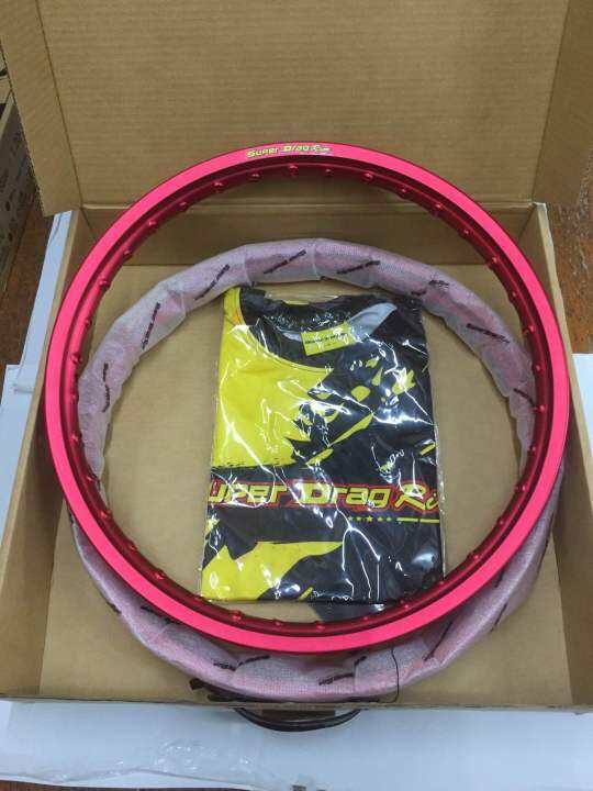 วงล้อ-super-drag-rim-รุ่นstreet-1-2ขอบ17-2วง-ขอบเรียบ-สีแดง-sd1217r