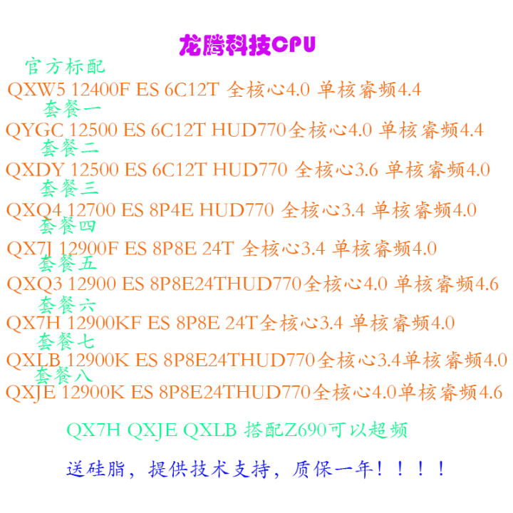 12 Th Generation I9 12900k I5 12500 I5 12400f Es Qxje Qygc Qxw5 12100f ...