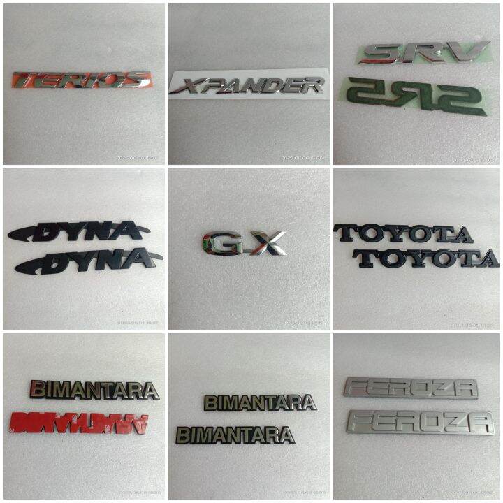 Logo Emblem Tulisan Bagasi Mobil Rush X Pander Srv Toyota Etios Dyna