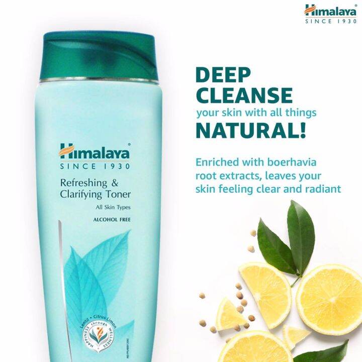 โทนเนอร์ทำความสะอาดผิวหน้า-ไร้แอลกอฮอล์-himalaya-refreshing-amp-clarifying-toner-100-ml