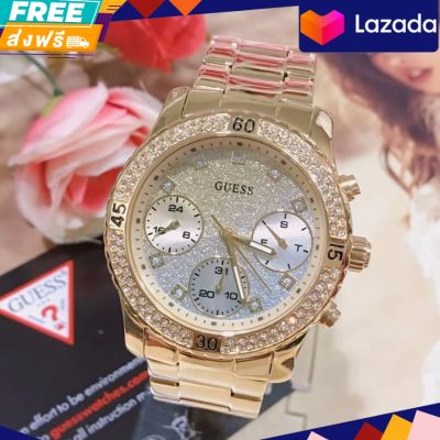 นาฬิกาข้อมือผู้หญิง GUESS Confetti Crystal Glitter Dial Ladies Watch
 ขนาด 38 mm.