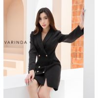 ??ป้าย Varinda??เดรสสูทแขนยาวทรงสวยผ้าเนื้อดี