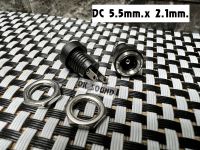 ซ็อกเก็ตDCชาร์จ ตัวเมีย DC- ซ็อกเก็ตพาวเวอร์ซัพพลาย 5.5*2.1mm เกรียว 8มิล ตัวเมีย ช่องชาร์จ Dc อุปกรณ์บลูทูธdiy ช่องชาร์จDC สีเงิน-ดำ