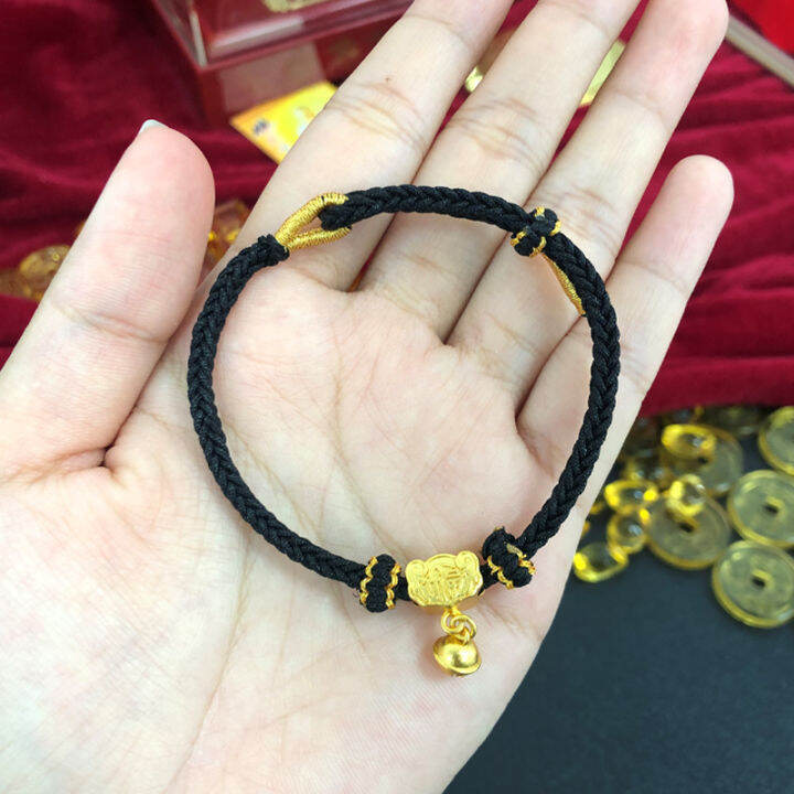 Original Design Longevity Lock Bracelet 24K Alluvial Gold for Men and ...