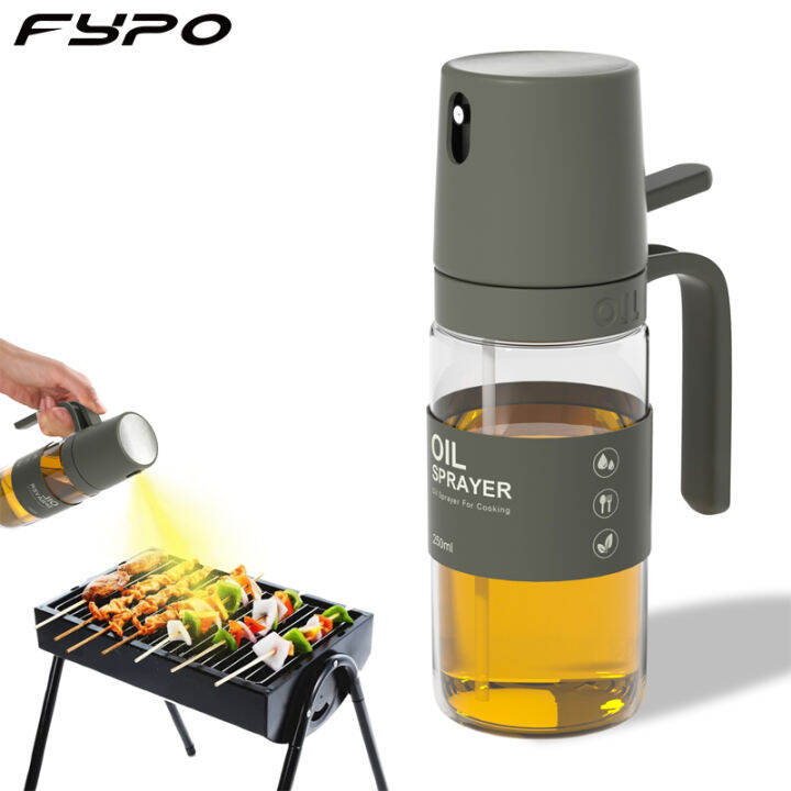Fypo 250ml High Borosilicate Oil Spray Bottle Glass Cooking Oil