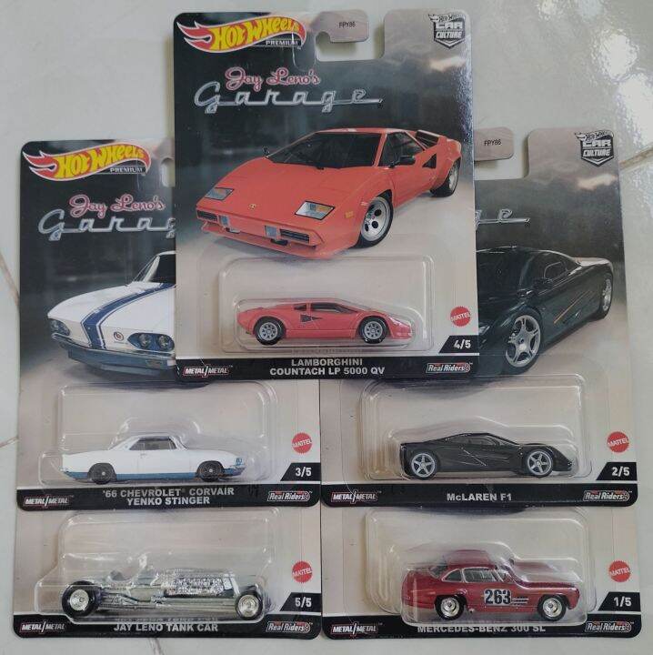 Xe mô hình Hot wheels 2022 car culture Jay Leno`s garage set of 5 Mercedes  Lamborghini 