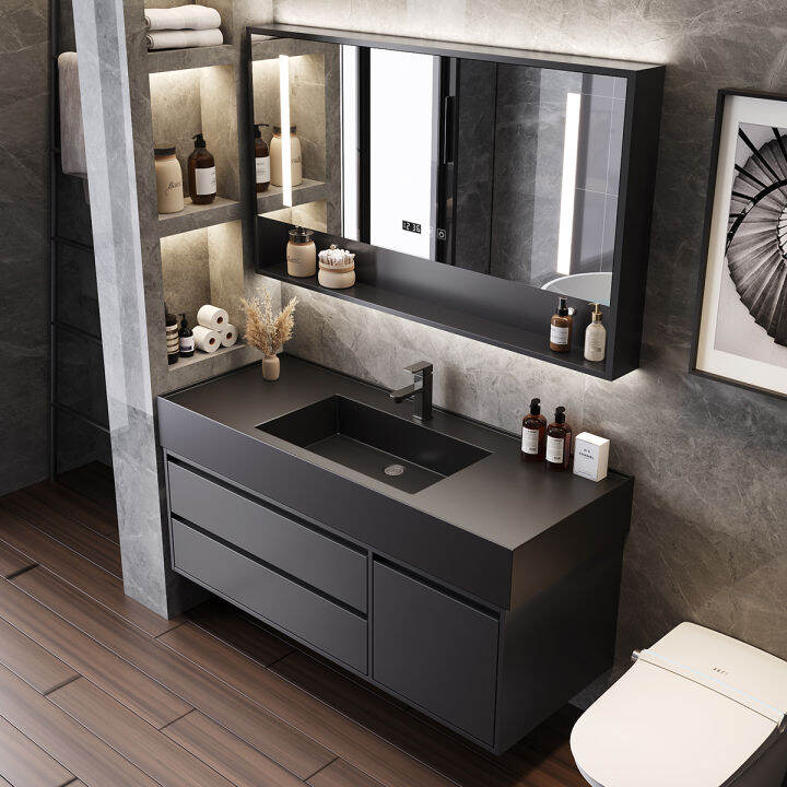 Light Luxury Bathroom Cabinet Mirror Cabinet Combination Simple Modern 