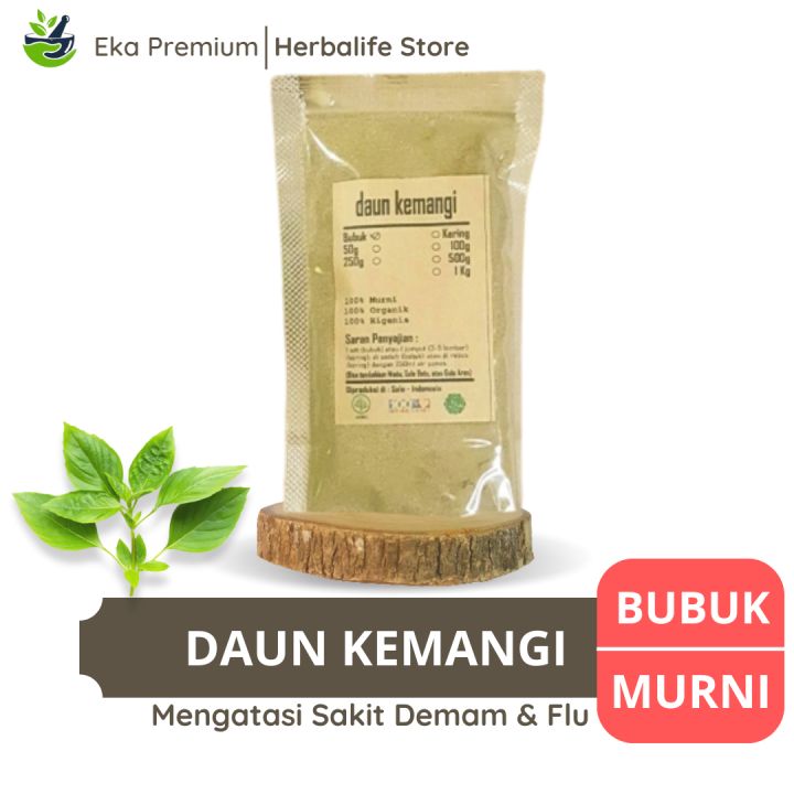 Daun Kemangi Bubuk Kering Asli Ramuan Rempah Herbal Murni Jamu Minuman