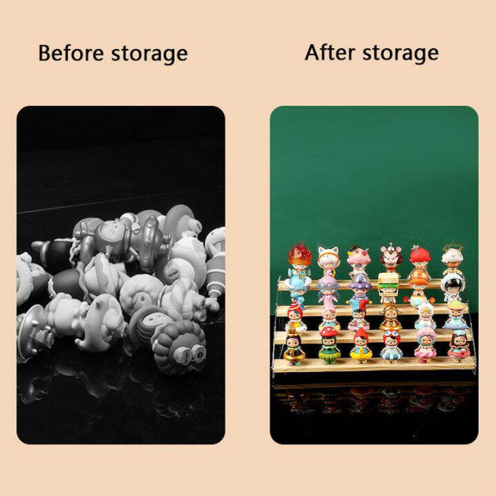 Clear Acrylic Wooden Display Rack Perfume Dolls Model Toys Trapezoid ...