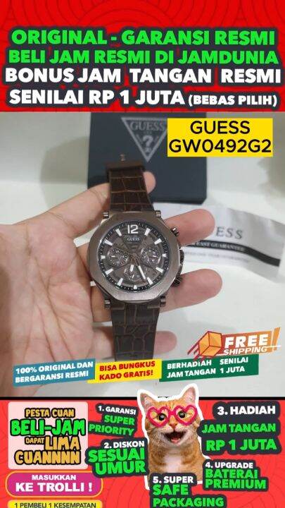 GUESS ORIGINAL - GUESS GW0492G2 - MEN NG - Brown - Kulit - Diameter 4,6 ...