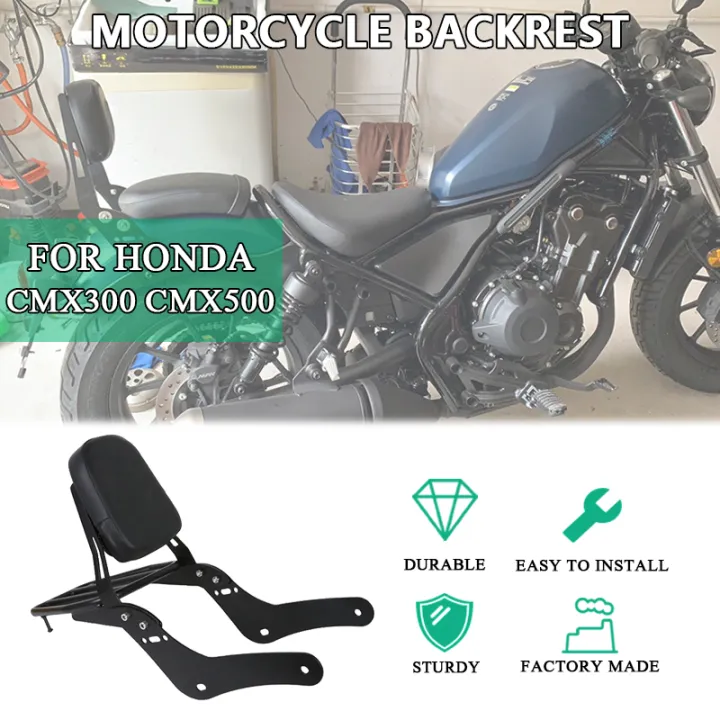 Motorcycle Back Rst Motorcycle Backrest Sissy Bar Luggage Rack For Honda Rebel CMX300 ...