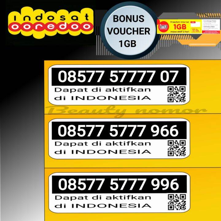 [IDS01] Nomor Cantik Indosat Ooredoo Kartu Perdana Im3 Prabayar ...