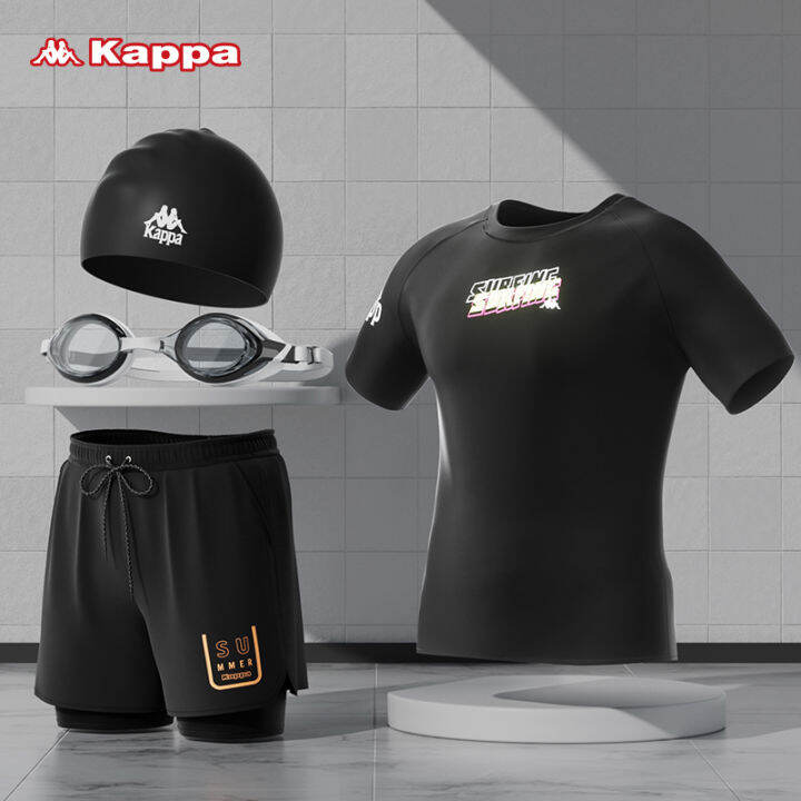 kappa-ชุดชุดว่ายน้ำผู้ชายเสื้อไซส์ใหญ่แบบผู้ชายวัยรุ่นแบบใหม่2023อุปกรณ์กางเกงว่ายน้ำน้ำพุร้อน