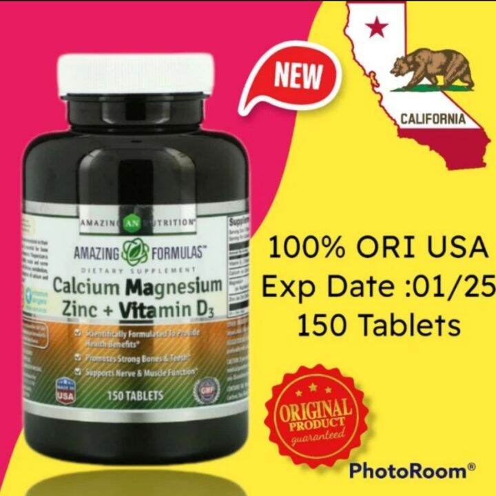 Amazing Nutrition Calcium Magnesium Zinc + Vitamin D3 150 Tablets