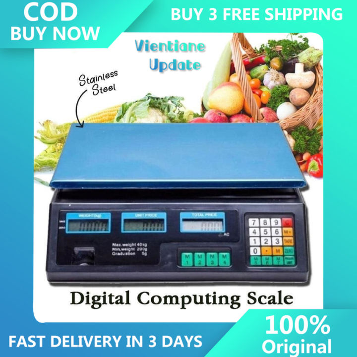 Digital Kitchen Scale, Commercial Price Scale, 40kg/5g Rechargeable Digital  Price Computing Scale for Meat Fruit Vegetable