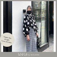 [WeLa by MUSLEENA] CALM LOOSE BLOUSE . 3 Designs . เสื้อแขนพอง ทรงเก๋หลวมสบาย ดีเทลกระดุมข้อมือ 2 ชั้น และสายผูกโบว์ที่คอ AIRY, LOOSE &amp; FREESIZE ตัดเย็บปราณีต ผ้าเบา