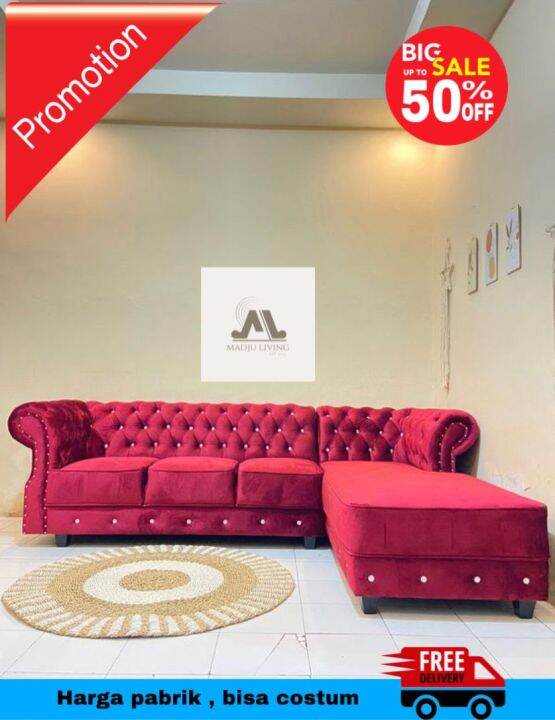 sofa chesterfield slonjor Lazada Indonesia