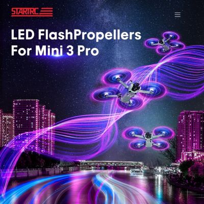 STARTRC LED Flash Light Propeller for DJI Mini 3 PRO Drone Accessories Cool Glowing Ring Paddle Blade Transparent Charge Props Night Fly