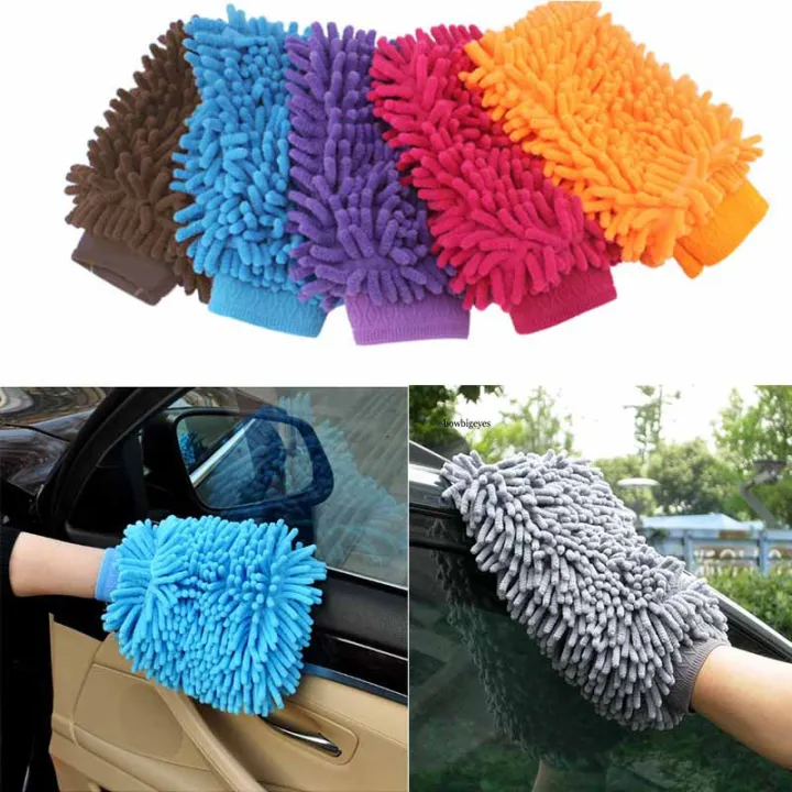 Microfiber Fiber Chenille Coral Car Wash Gloves Wash Auto Window Clean