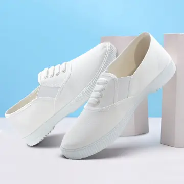 All white hot sale slip ons