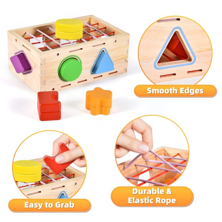Wooden Shape Sorter Montessori Toys Age