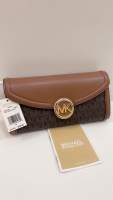 พร้อมส่ง ?SALE 2099?กระเป๋าสตางค์ Michael Kors Fulton Large Flap Continental Wallet ลาย Monogram โลโก้อะไหล่ทองเด่นๆ สีสวยคลาสสิคยอดนิยม