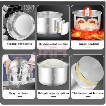 304 stainless steel rice cooker inner container Non stick Cooking Pot  Replacement Accessories kitchen food Rice Cooker liner - AliExpress