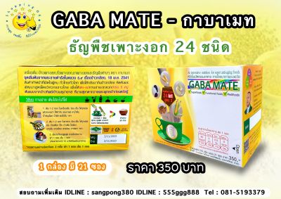 กาบาเมท Gabamate เครื่องดื่มข้าวเพาะงอก ธัญพืชเพาะงอก 24 ชนิด เหมาะสำหรับคนรักสุขภาพ (เจ) 1 กล่องมี 21 ซอง