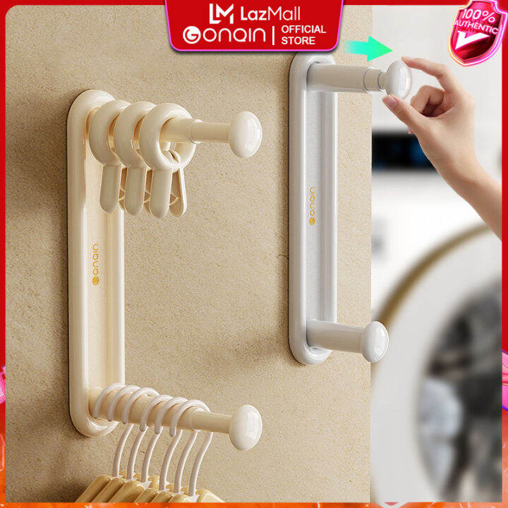 Hanger Storage Rack Wallmounted Retractable Storage Rack Doublelayer