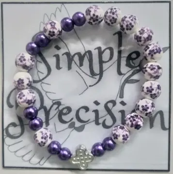 Shop Rosary Bracelet Purple with great discounts and prices online