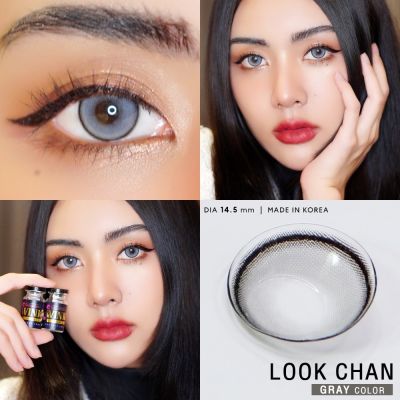 look chan gray สีเทาบิ๊กอาย ขอบบาง