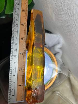 335 gram 140x30mm 1 pieces สีเหลือง canary พลอย ก้อน เพชรรัสเซีย เนื้อแข็ง ROUGH เจียก่อนได้ทุกชนิด 335 กรัม Gram(ความยาวและ ความกว้าง 140x30 มิลลิเมตร)