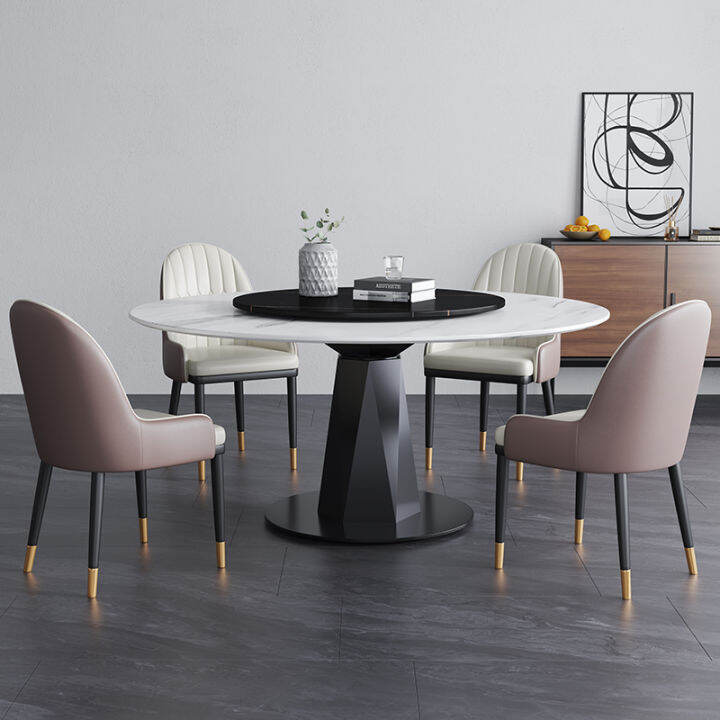 Rock Plate Dining Table Modern Simple Light Luxury round Table with ...