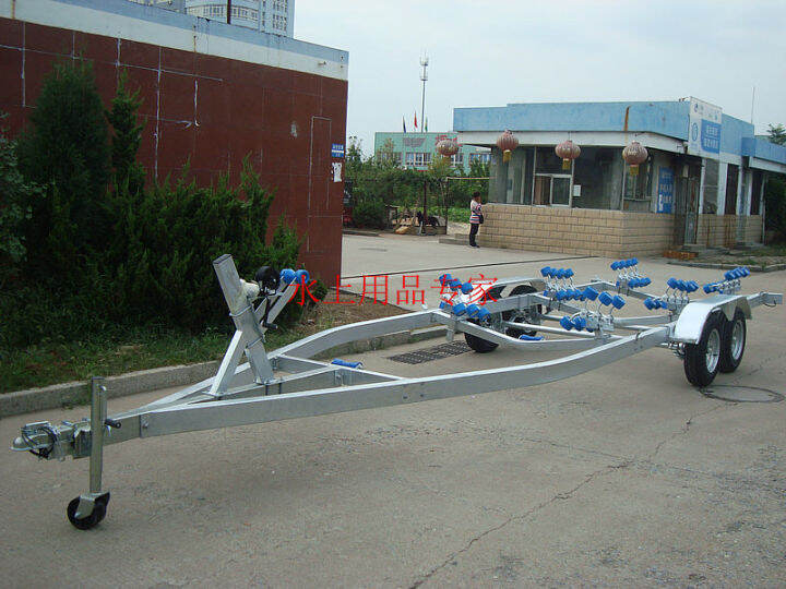 7.6 M FRP Boat Trailer Hot Galvanized Trailer Fishing Boat Lure Boat ...