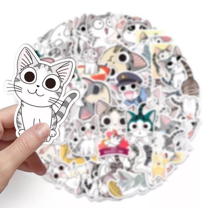 sticker-สติ๊กเกอร์-น้องแมวน่ารัก-365-น้องแมว-50ชิ้น-น้องน่ารักมาก-น้อง-แมว-น่ารัก-cat-น้อน-แมว-เหมียว-แมว-แมวส้ม