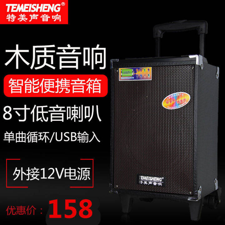 Temeisheng Speaker A51 Outdoor 8Inch Square Dance Wooden Bluetooth