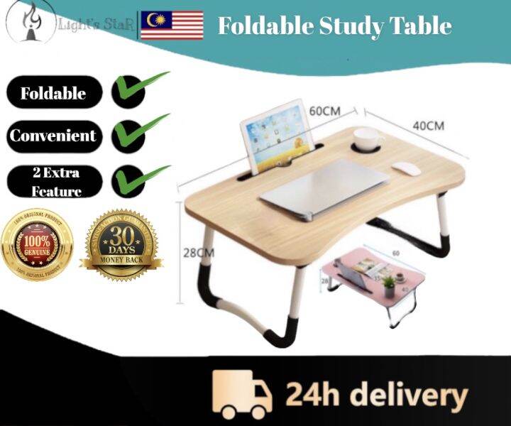 Ship From KL 🕯Foldable Anti-slip Laptop Study Table Drawer Notebook ...