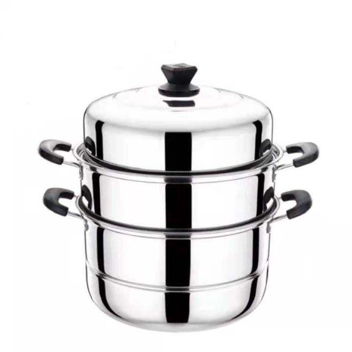 28CM STEAMER POT 3 LAYERS MULTIPURPOSE STEAMER PAN STAINLESS STEEL