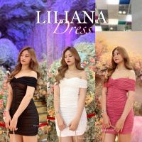 Liliana Dress เดรสเปิดไหล่ ผ้าตาข่ายซีทรูเกาหลี มีฟองน้ำ!! เย็บซับในITYทั้งตัวม่บาง ใส่ออกงานสวยปัง ด้านหลังเป็นเรียบๆ สูง150-180ใส่ได้