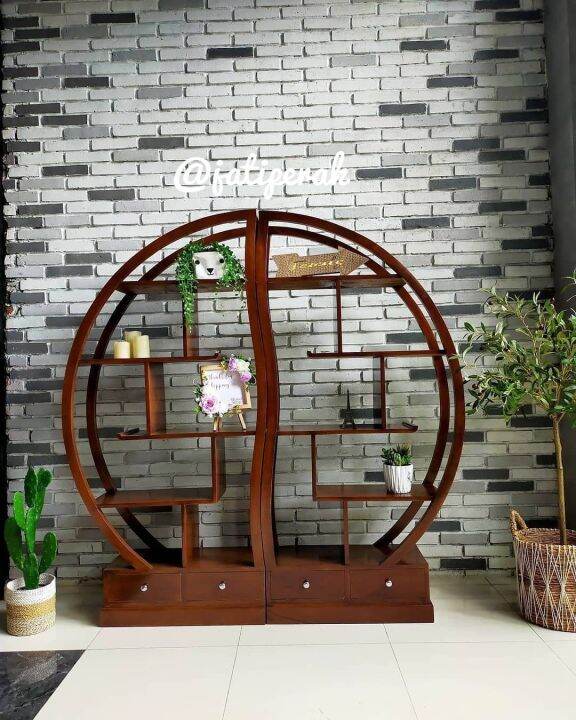 Rak Partisi Jati / Rak Buku Jati / Partisi Jati | Lazada Indonesia