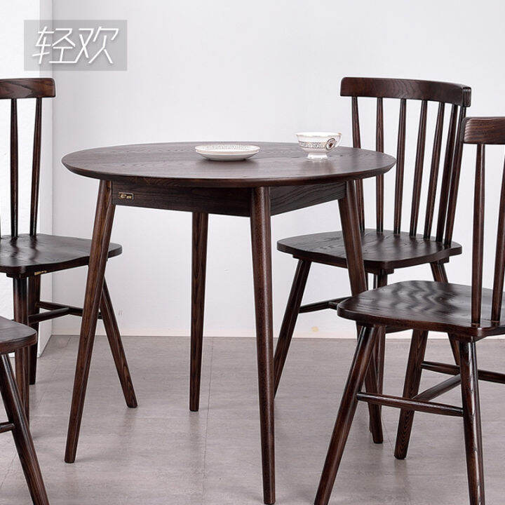 Light Huan Nordic Solid Wood Small round Table Small Apartment Dining