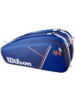 [ผ่อน0%+ส่งนลด] กระเป๋า เทนนิส tennis bag Wilson Super Tour Roland Garros 15P สีน้ำเงิน 3ช่อง ของแท้ พร้อมส่ง