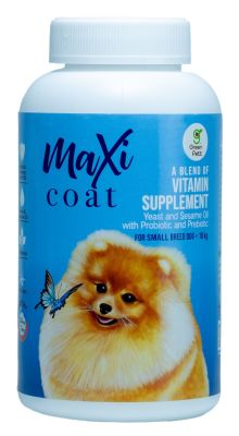 MAXI COAT ผลิตภัณฑ์เสริมอาหารบำรุงขนดูแลสุขภาพผิวสำหรับสุนัขเล็ก