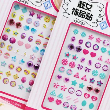 AUGSUN 240 Piece Sticker Earrings 3D Gems Sticker Girls Sticker Earrings  Self-Adhesive Glitter Craft Crystal Stickers (Style B) : Amazon.in: Toys &  Games